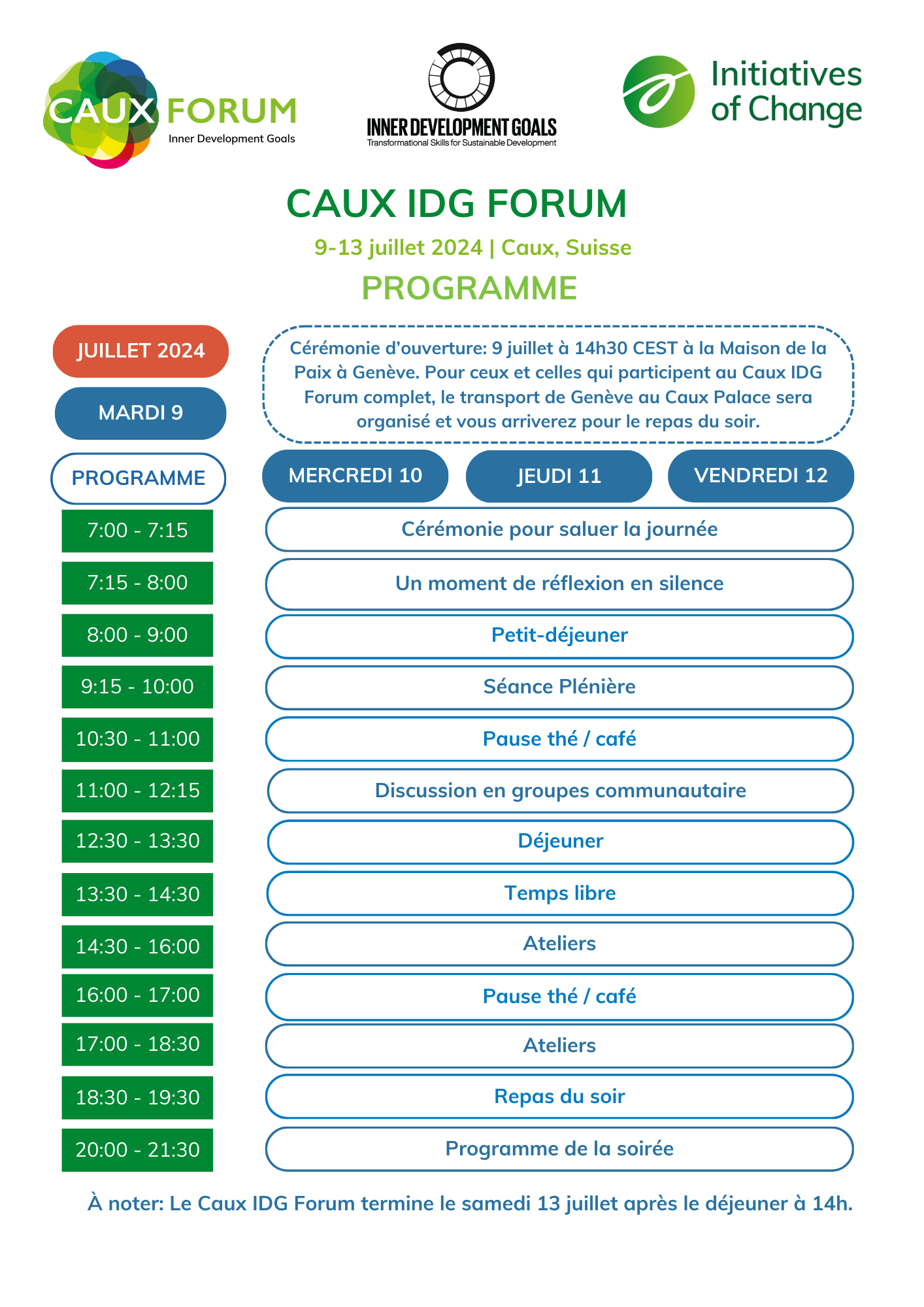 Caux IDG Forum schedule FR