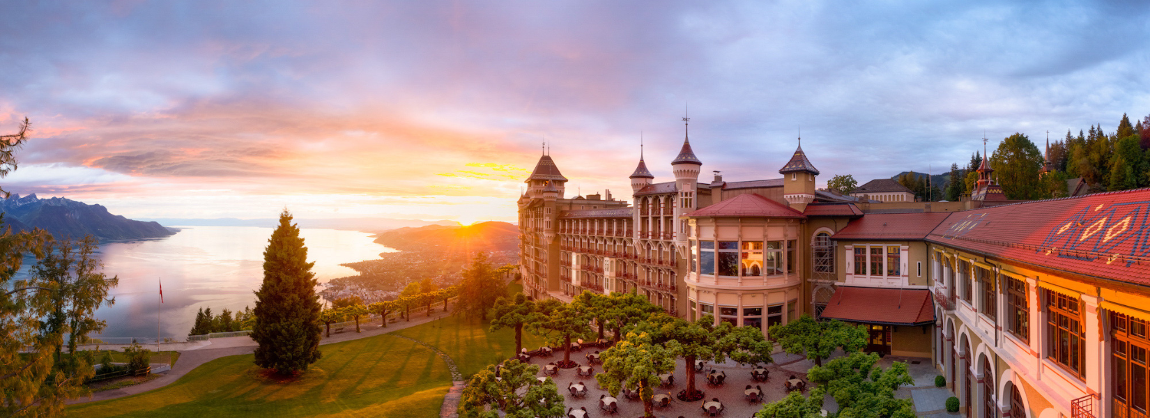 Caux Palace sunset